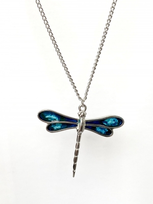 Dragonfly Blue Enamel  Pendent