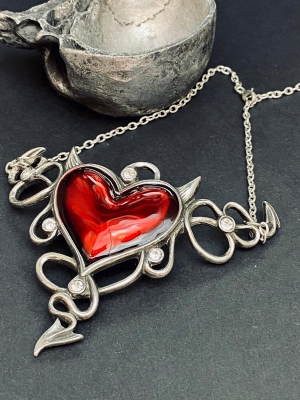 Alchemy Large Red Enamel Devil Heart 