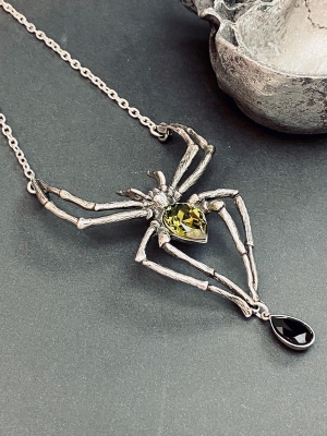 Alchemy Emerald  Spider Necklace