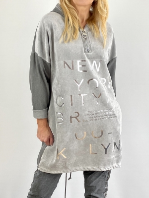 Grey Hoodie New York Top