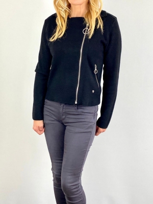 black zip cardigan Thumb