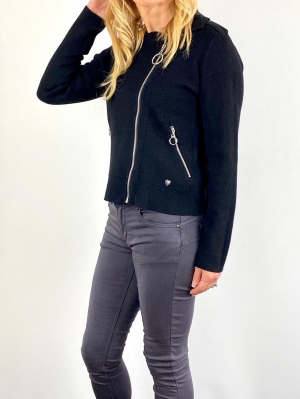 black zip cardigan Thumb