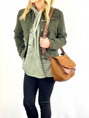 Hooded green write top Thumb