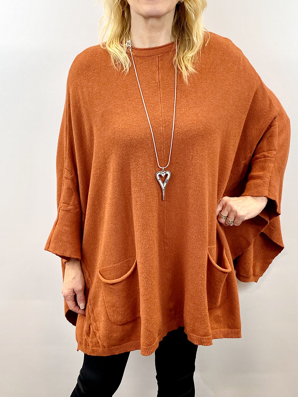 Rust Poncho Sweater