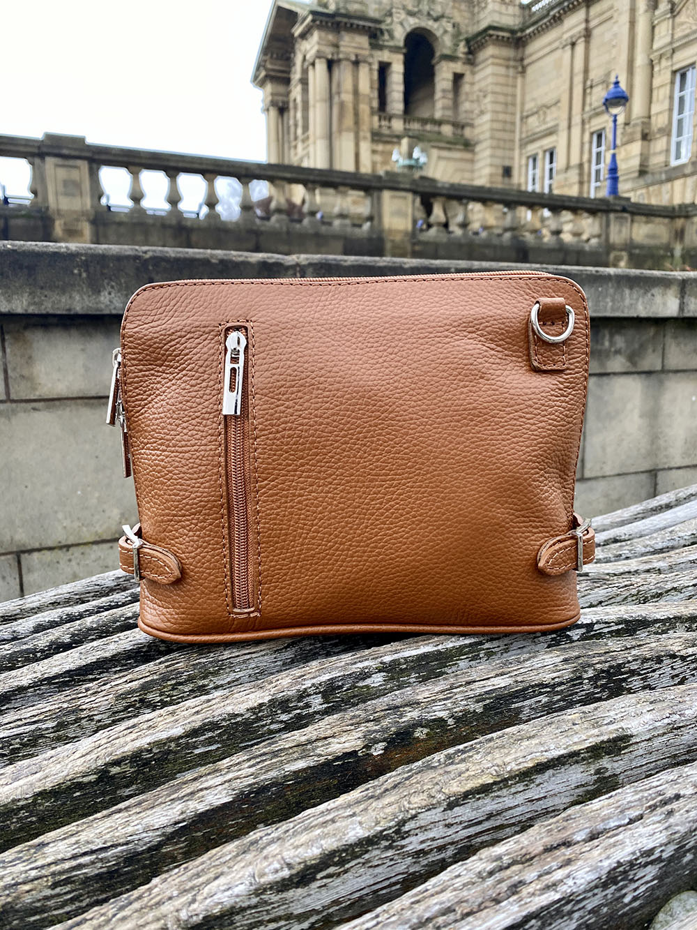 Hidden Wardrobe  Tan Italian Leather Crossbody Bag